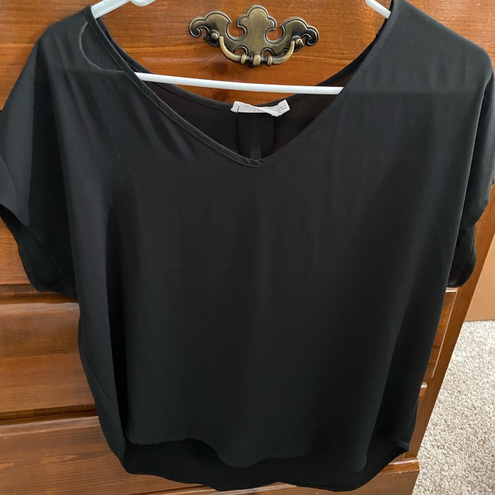 Women’s black sheer shirt